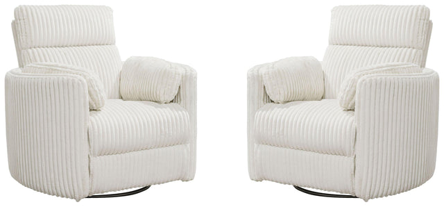 Parker House Radius - Power Swivel Glider Recliner (Set of 2) - Mega Ivory