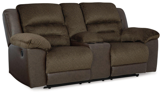 Ashley Dorman DBL Rec Loveseat w/Console - Chocolate