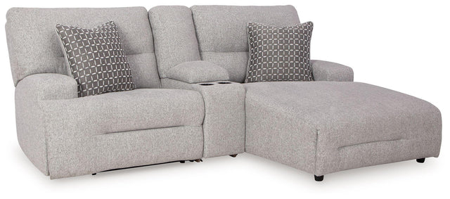 Ashley Acklen Place - Pewter - 3-Piece Power Reclining Sectional Sofa With Raf Chaise