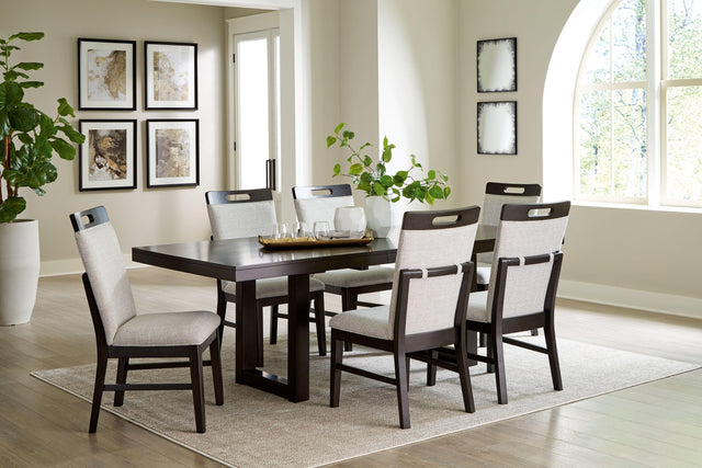 Ashley Neymorton - Dark Grayish Brown - 7 Pc. - Rectangular Extension Table, 6 Side Chairs