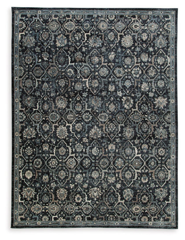 Ashley Hilcott Large Rug - Blue/Cream/Brown