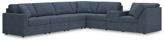 Ashley Modmax - Ink - 7-Piece Sectional With Storage Console And Laf Corner Chair