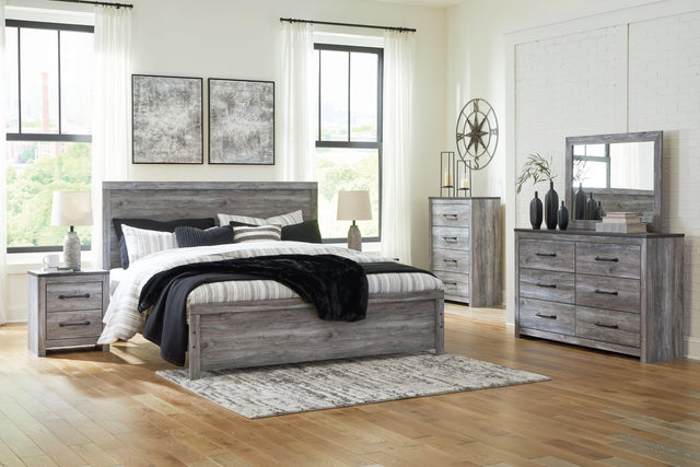 Ashley Bronyan - Dark Gray - King Panel Bed - 5 Pc. - Dresser, Mirror, Chest, King Bed