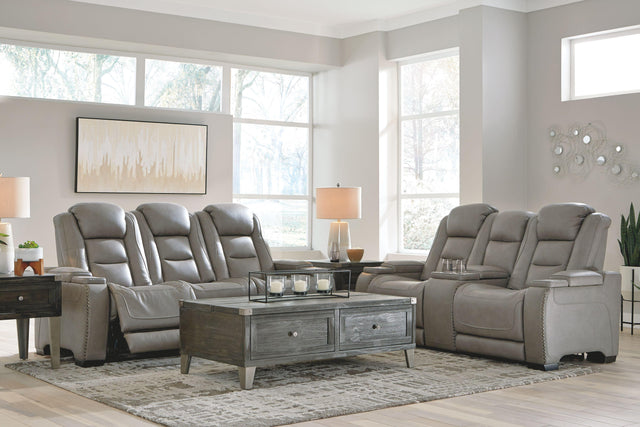 Ashley The Man-den - Gray - 2 Pc. - Power Sofa, Loveseat