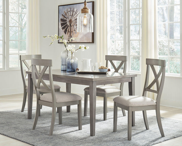 Ashley Parellen - Gray - 5 Pc. - Dining Room Table, 4 Side Chairs