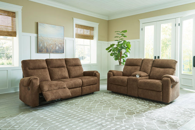 Ashley Edenwold - Brindle - 2 Pc. - Reclining Sofa, Reclining Loveseat With Console