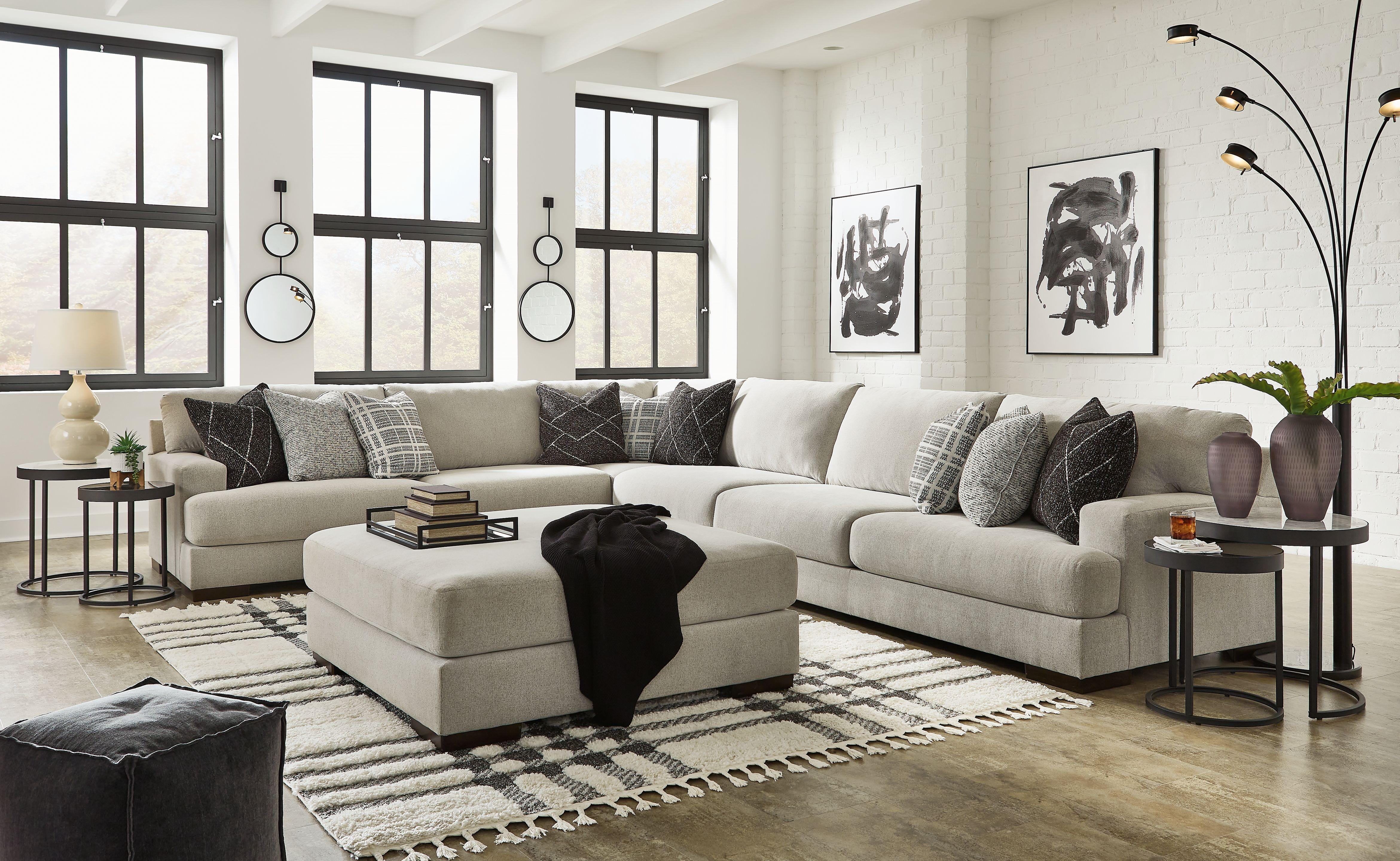 Ashley Artsie Ash 5 Pc. Corner Sofa 4 Pc Sectional Ottoman Big Barn Home Center