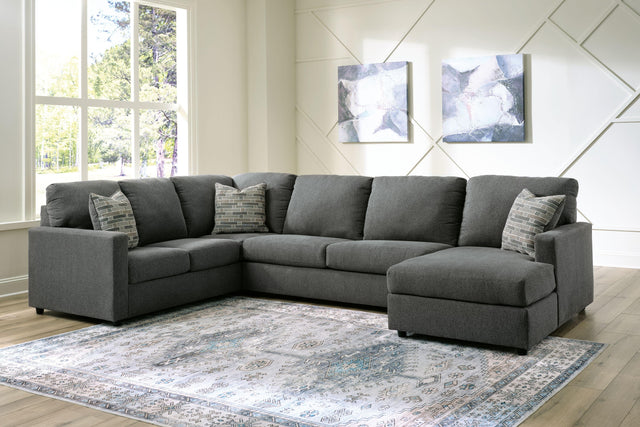 Ashley Edenfield - Charcoal - Right Arm Facing Corner Chaise 3 Pc Sectional