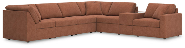 Ashley Modmax - Spice - 7-Piece Sectional With Storage Console And Laf Corner Chair