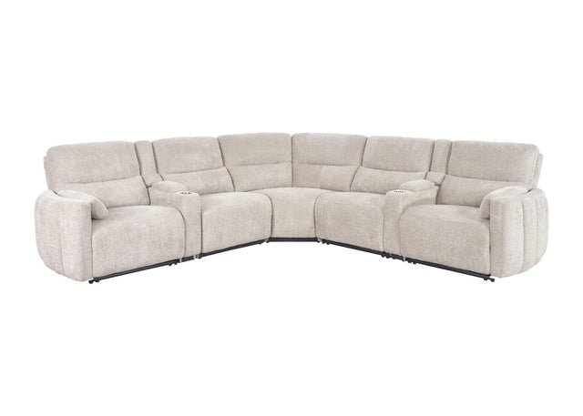 Parker House Modesto - 7 Piece Modular Power Reclining Sectional With Power Adjustable Headrests - Buttercream