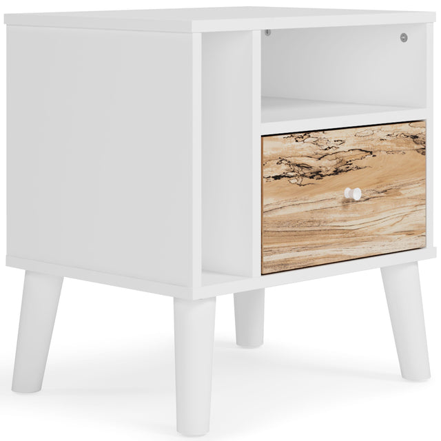 Ashley Piperton One Drawer Night Stand - Two-tone Brown/White
