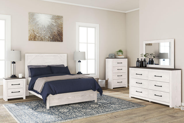 Ashley Gerridan - White / Gray - 4 Pc. - Dresser, Mirror, Full Panel Bed