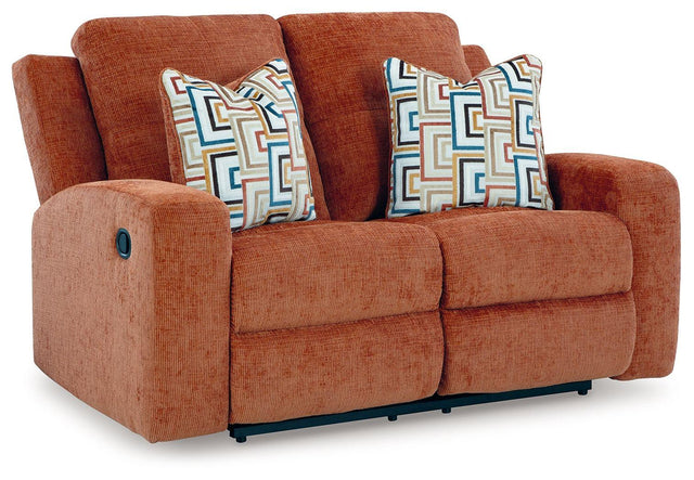 Ashley Danum Reclining Loveseat - Spice