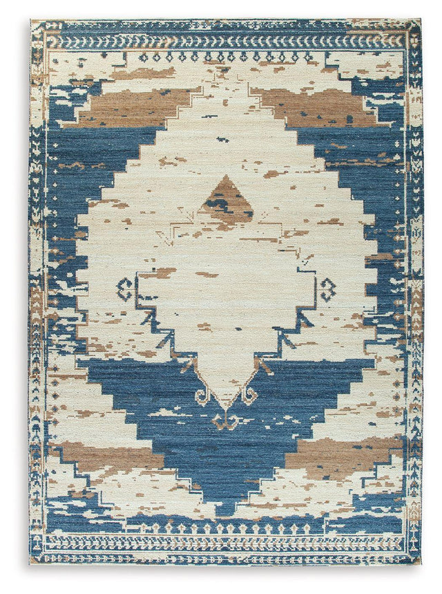 Ashley Varnler Extra Large Rug - Blue/Brown/Tan