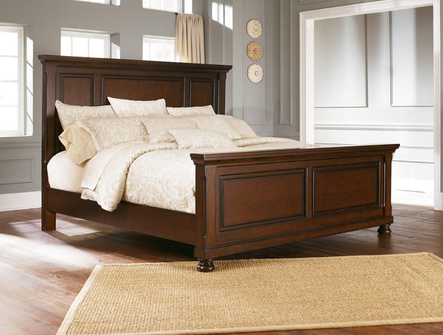 Ashley Porter - Rustic Brown - California King Panel Bed