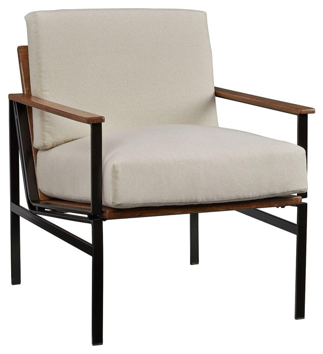 Ashley Tilden Accent Chair - Ivory/Brown