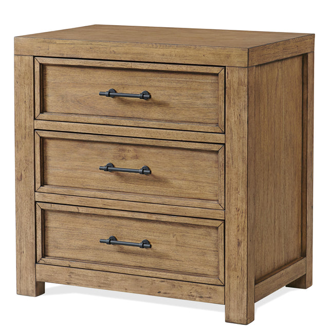 Riverside Furniture Bozeman - Three Drawer Nightstand - Light Brown