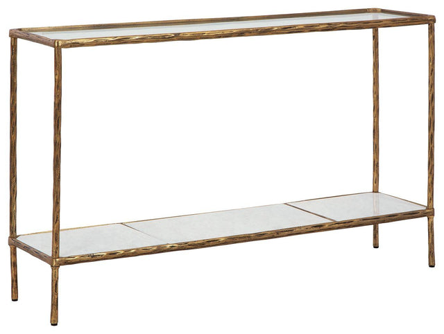 Ashley Ryandale Console Sofa Table - Antique Brass Finish