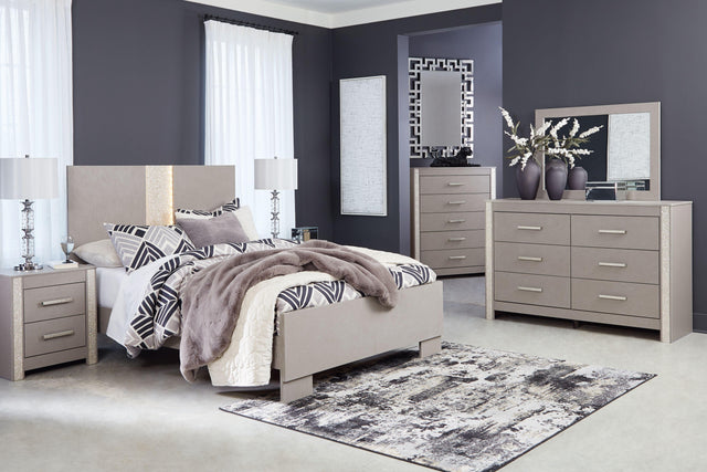 Ashley Surancha - Gray - 5 Pc. - Dresser, Mirror, Queen Panel Bed