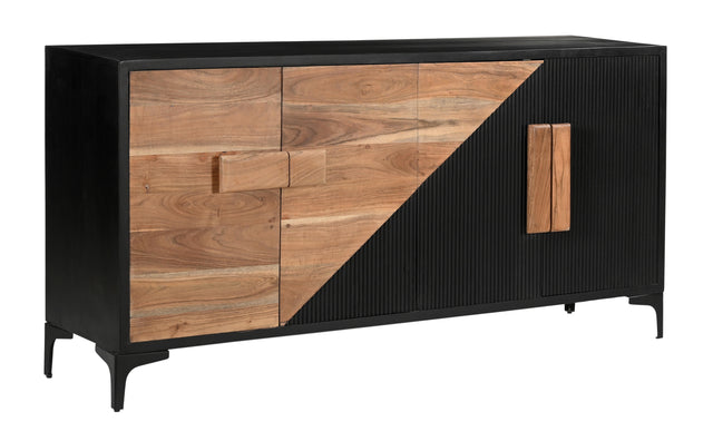 Coast2Coast Home Methone - Four Door Credenza - Natural / Black