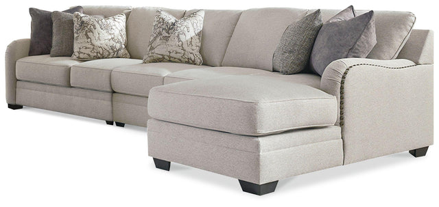 Ashley Dellara - Chalk - 3-Piece Sectional With Raf Corner Chaise And Armless Loveseat