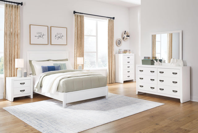 Ashley Binterglen - White - 5 Pc. - Dresser, Mirror, Chest, Full Panel Bed