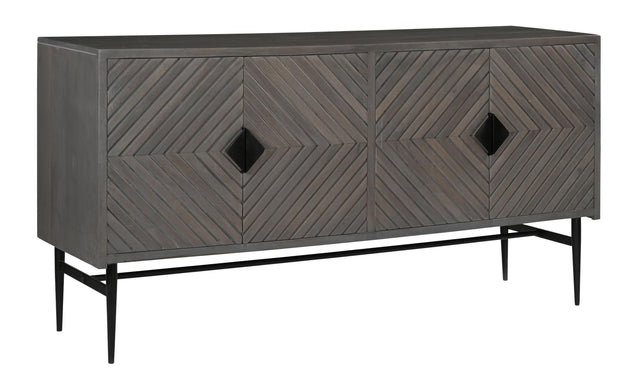 Coast2Coast Home Umbriel - Four Door Credenza - Gray / Black