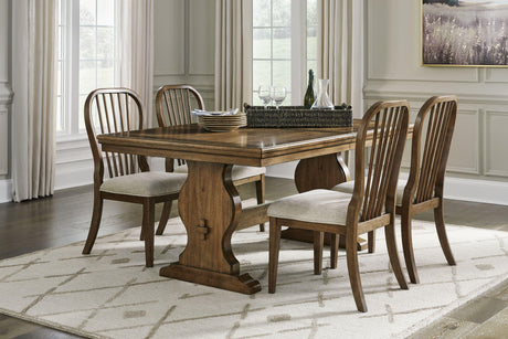 Ashley Sturlayne - Brown - 5 Pc. - Rectangular Extension Table, 4 Side Chairs