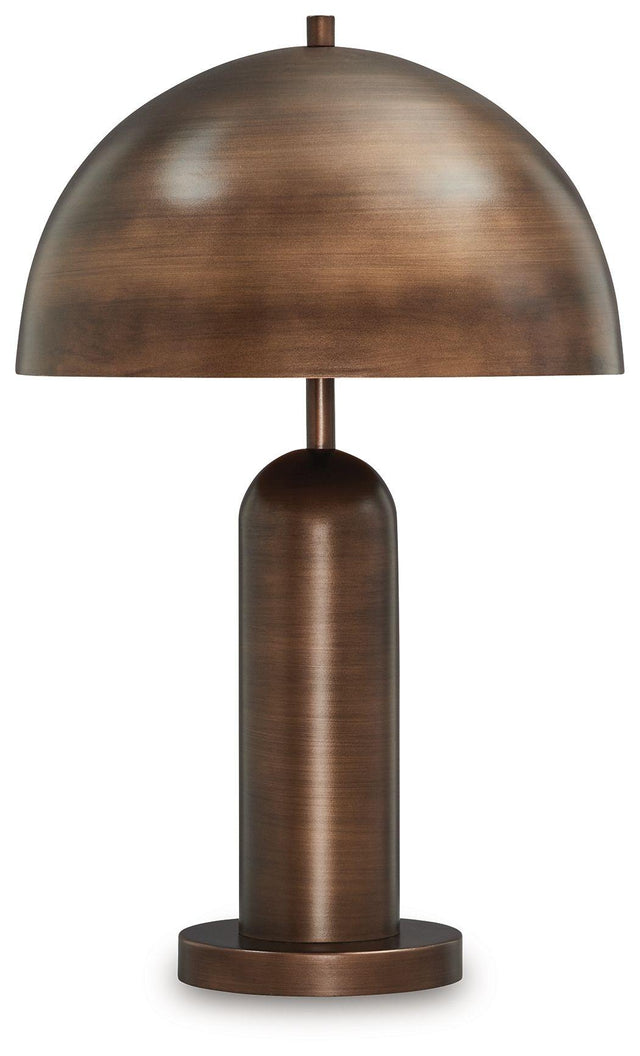 Ashley Wendfield Metal Table Lamp (1/CN) - Antique Copper Finish