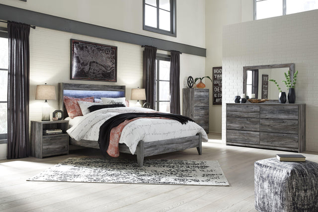 Ashley Baystorm - Gray - 4 Pc. - Dresser, Mirror, King Panel Bed