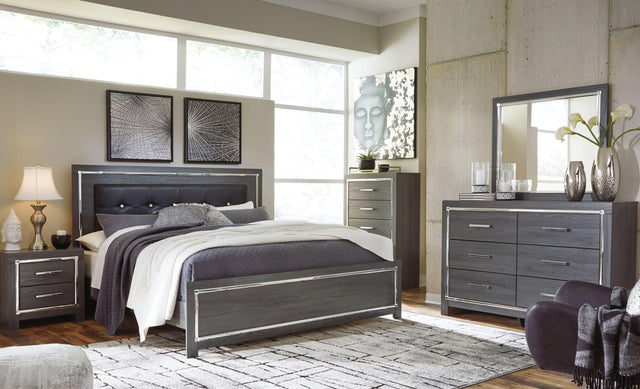 Ashley Lodanna - Gray - 5 Pc. - Dresser, Mirror, King Panel Bed