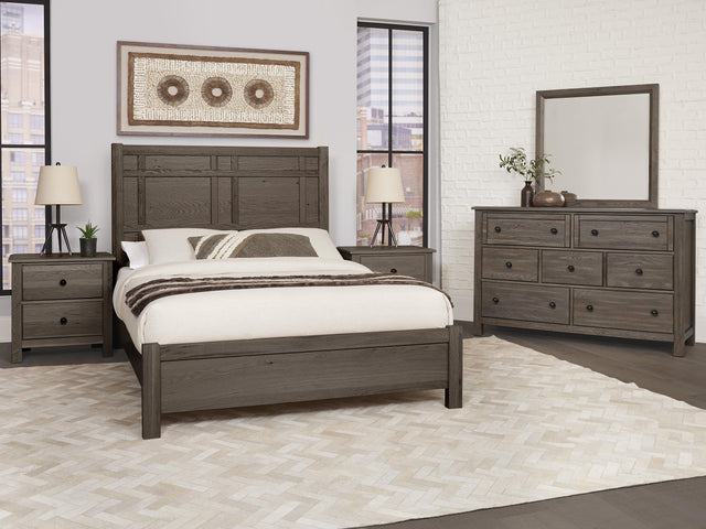 Vaughan-Bassett Custom Express - Queen Architectural Bed - Driftwood Grey