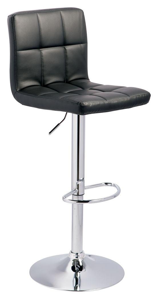 Ashley Bellatier Tall UPH Swivel Barstool(2/CN) - Black/Chrome Finish