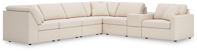 Ashley Modmax - Oyster - 7-Piece Sectional With Storage Console And Raf Corner Chair