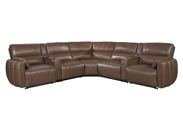 Parker House Modesto - 7 Piece Modular Power Reclining Sectional With Power Adjustable Headrests - Sable