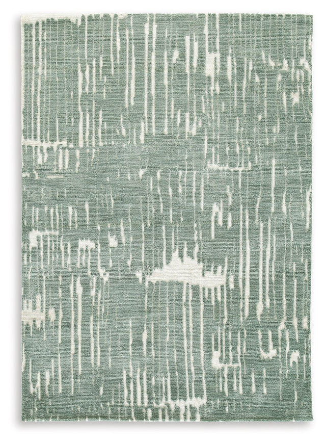 Ashley Cayworth Large Rug - Teal/White