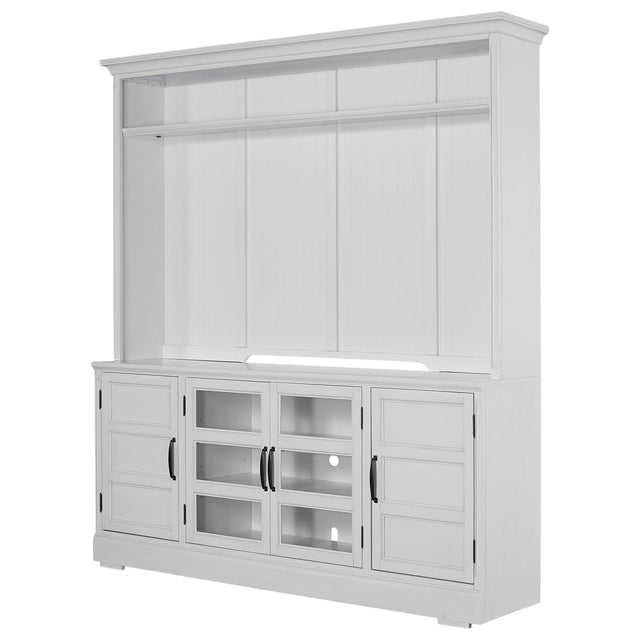 Parker House Shoreham - 76 In. TV Console With Hutch - Effortless White