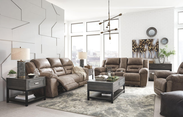 Ashley Stoneland - Fossil - 3 Pc. - Power Sofa, Loveseat, Rocker Recliner