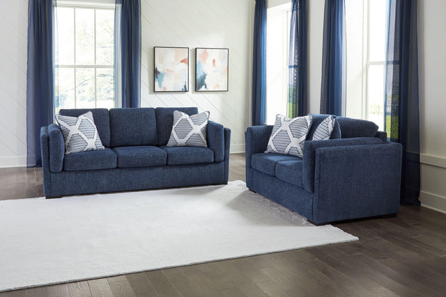 Ashley Evansley - Navy - 2 Pc. - Sofa, Loveseat