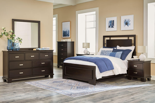 Ashley Covetown - Dark Brown - 4 Pc. - Dresser, Mirror, Full Panel Bed