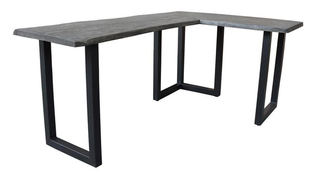 Coast2Coast Home Longfellow - L Shaped Writing Desk - Sandblast Gray / Gunmetal