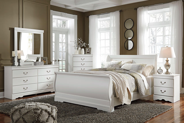 Ashley Anarasia - White - 5 Pc. - Dresser, Mirror, Queen Sleigh Bed