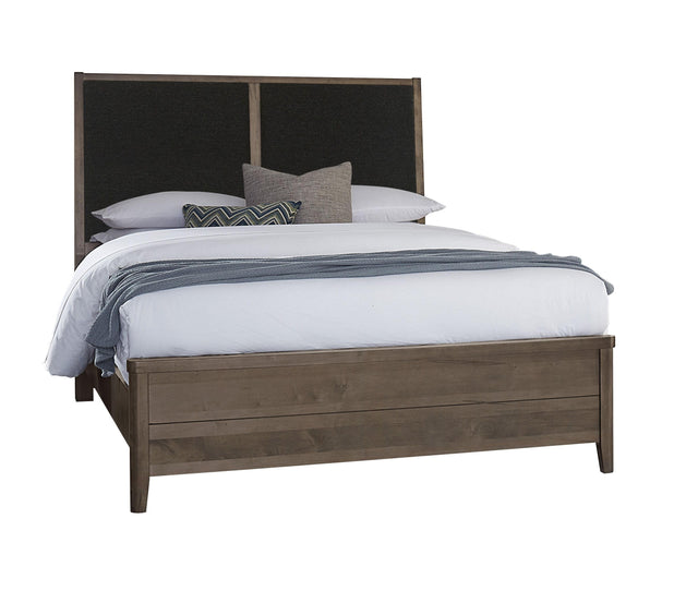 Vaughan-Bassett Woodbridge - California King Upholstered Bed with Black Fabric - Dark Cashmere