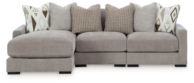 Ashley Aslan Court - Pebble - 3-Piece Sofa Sectional With Laf Corner Chaise