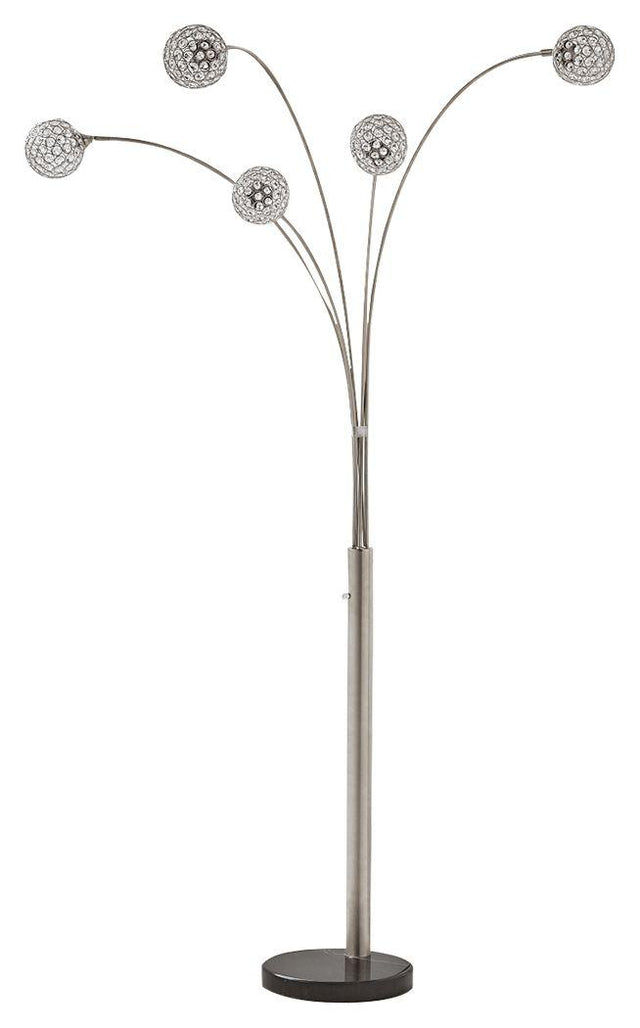 Ashley Winter Metal Arc Lamp (1/CN) - Silver Finish