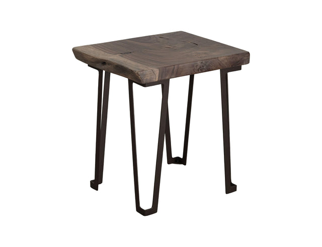 International Furniture Direct Natural Parota - Chairside Table - Dark Brown