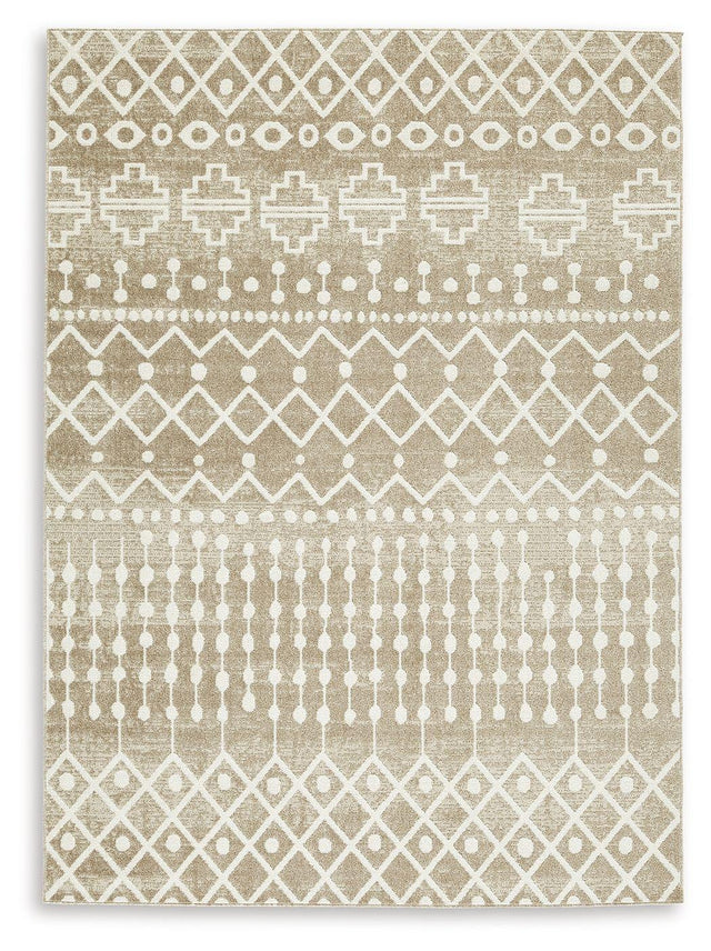 Ashley Bunchly Medium Rug - Tan/Brown/Cream