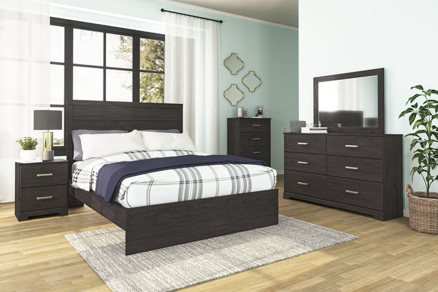 Ashley Belachime - Black - 5 Pc. - Dresser, Mirror, Chest, Queen Panel Bed