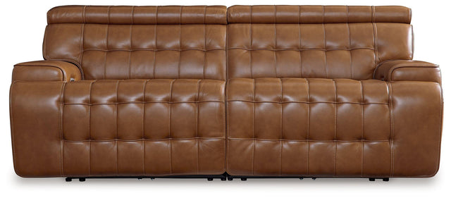 Ashley Temmpton - Chocolate - 2-Piece Power Reclining Sectional Loveseat