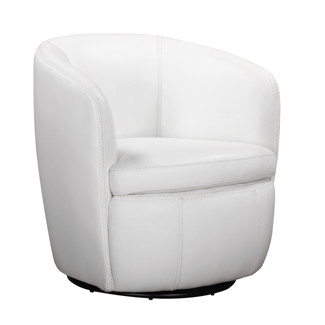 Parker House Barolo - 100% Italian Leather Swivel Club Chair - Snow